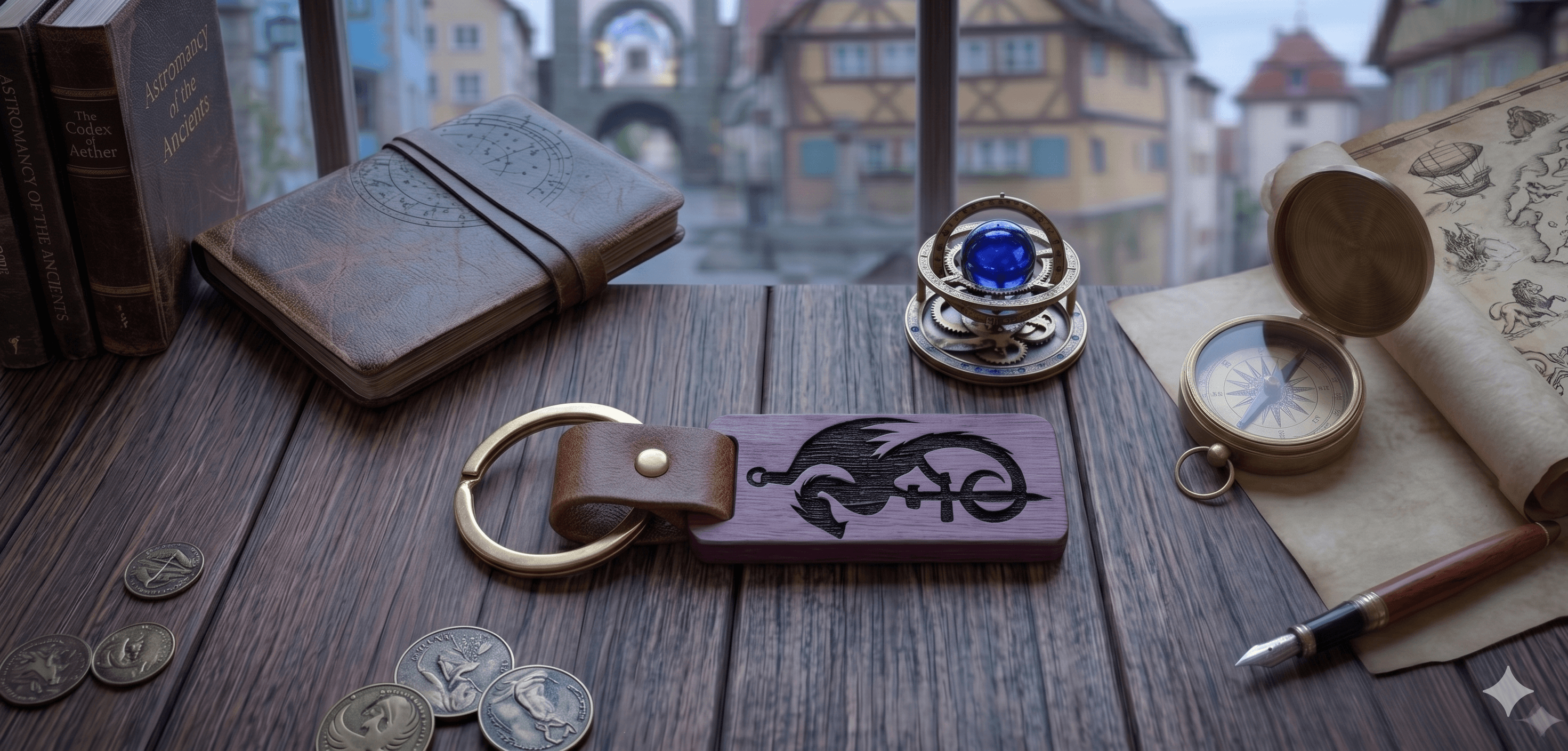 Purpleheart Wood Keychain